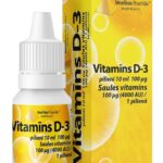 D3 vitamīna pilieni 100 mcg 10 ml pudelīte